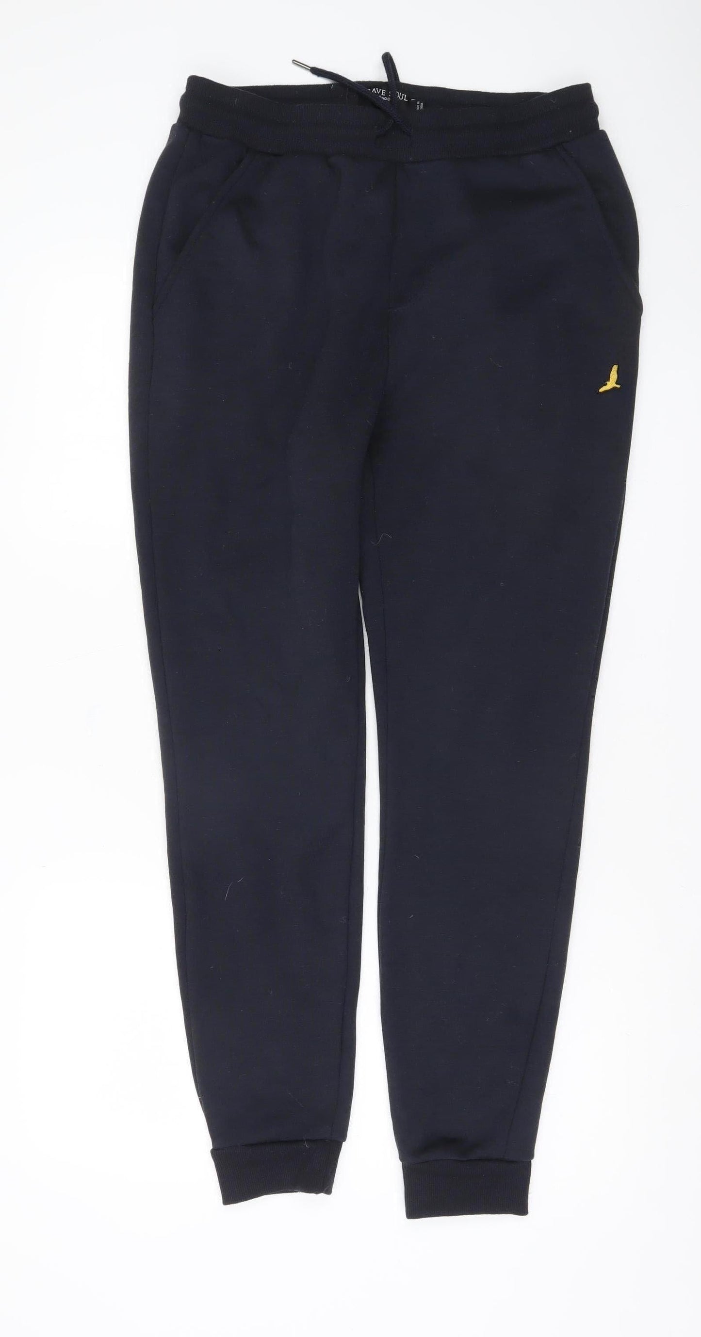 Brave Soul Men's Black Joggers Large Polyester Casual Trousers