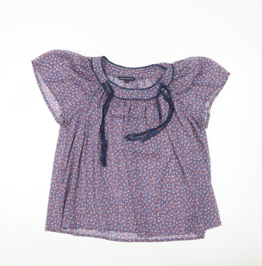 French Connection Women’s Blue Floral Tunic Blouse Size 6