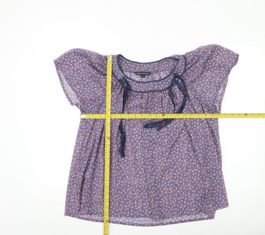French Connection Women’s Blue Floral Tunic Blouse Size 6