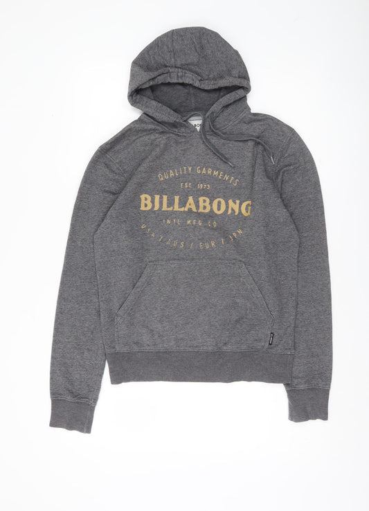 Billabong Men’s Grey Pullover Hoodie XS Logo Graphic Long Sleeve