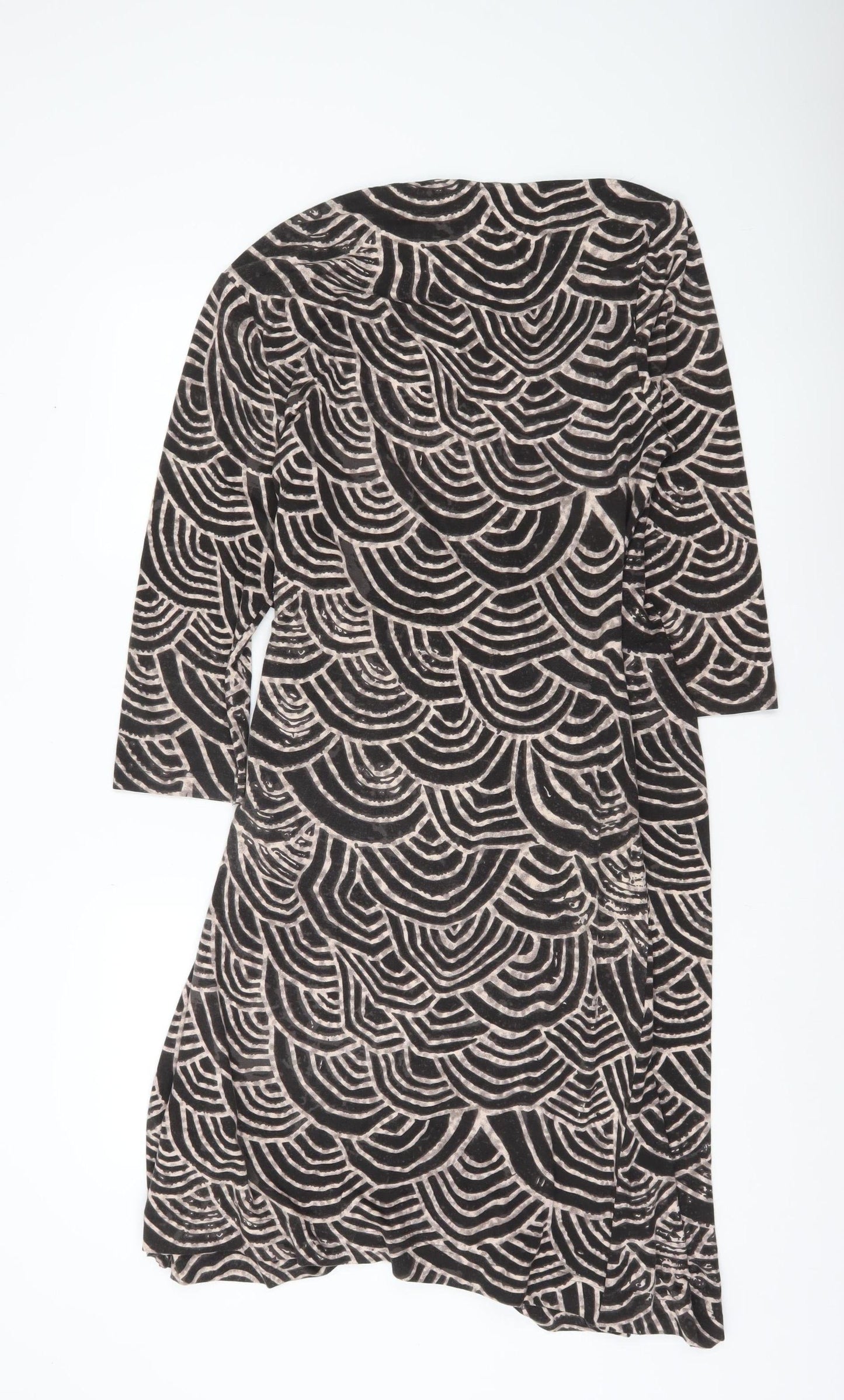 Fenn Wright Manson Women’s Black Geometric Wrap Dress Size 16