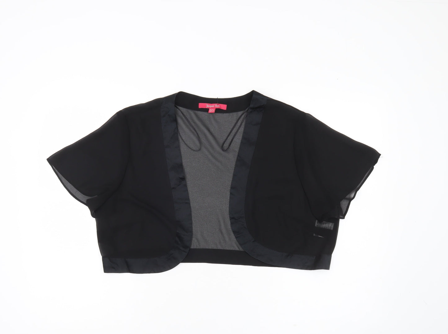 Jacques Vert Women Black Size 20 Kimono Sleeve Chiffon Blouse