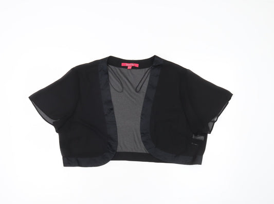 Jacques Vert Women Black Size 20 Kimono Sleeve Chiffon Blouse