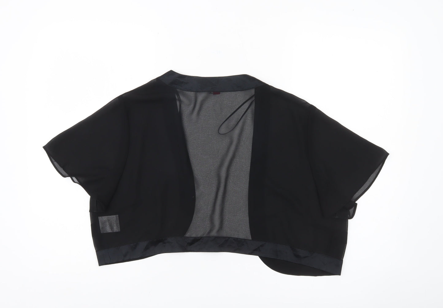 Jacques Vert Women Black Size 20 Kimono Sleeve Chiffon Blouse