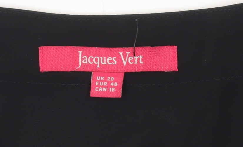 Jacques Vert Women Black Size 20 Kimono Sleeve Chiffon Blouse