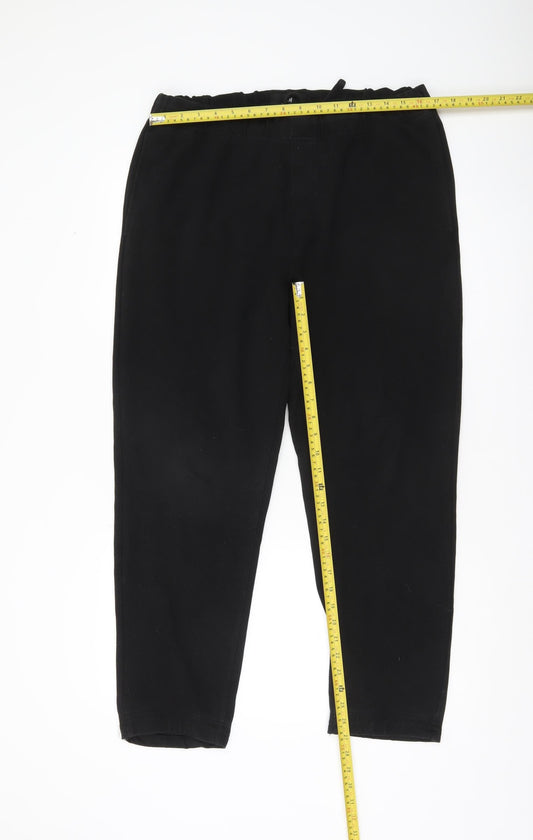 H&M Women’s Black Regular Fit Elastic Waist Trousers L