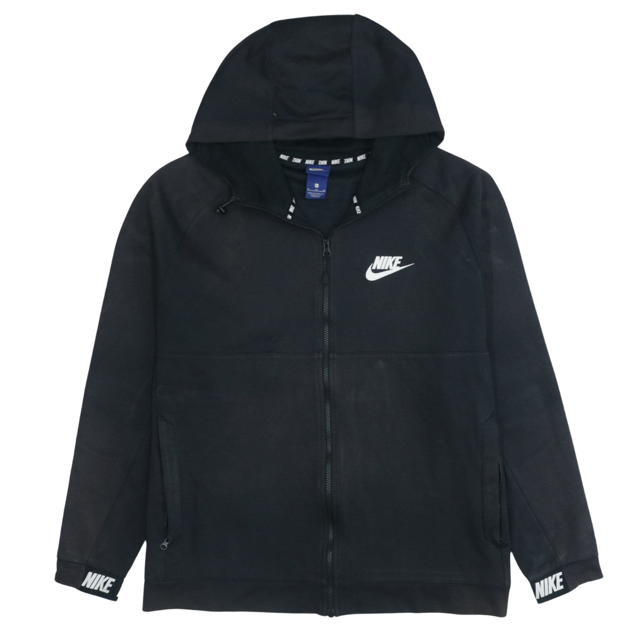 Nike Mens Black XL Full Zip Hoodie Sweatshirt Logo Hooded Jacket