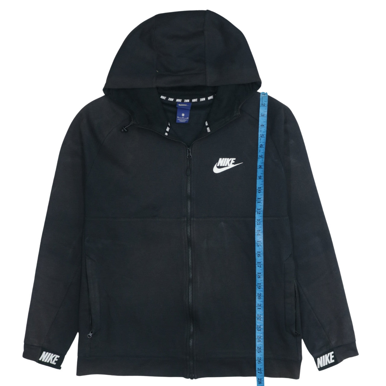 Nike Mens Black XL Full Zip Hoodie Sweatshirt Logo Hooded Jacket