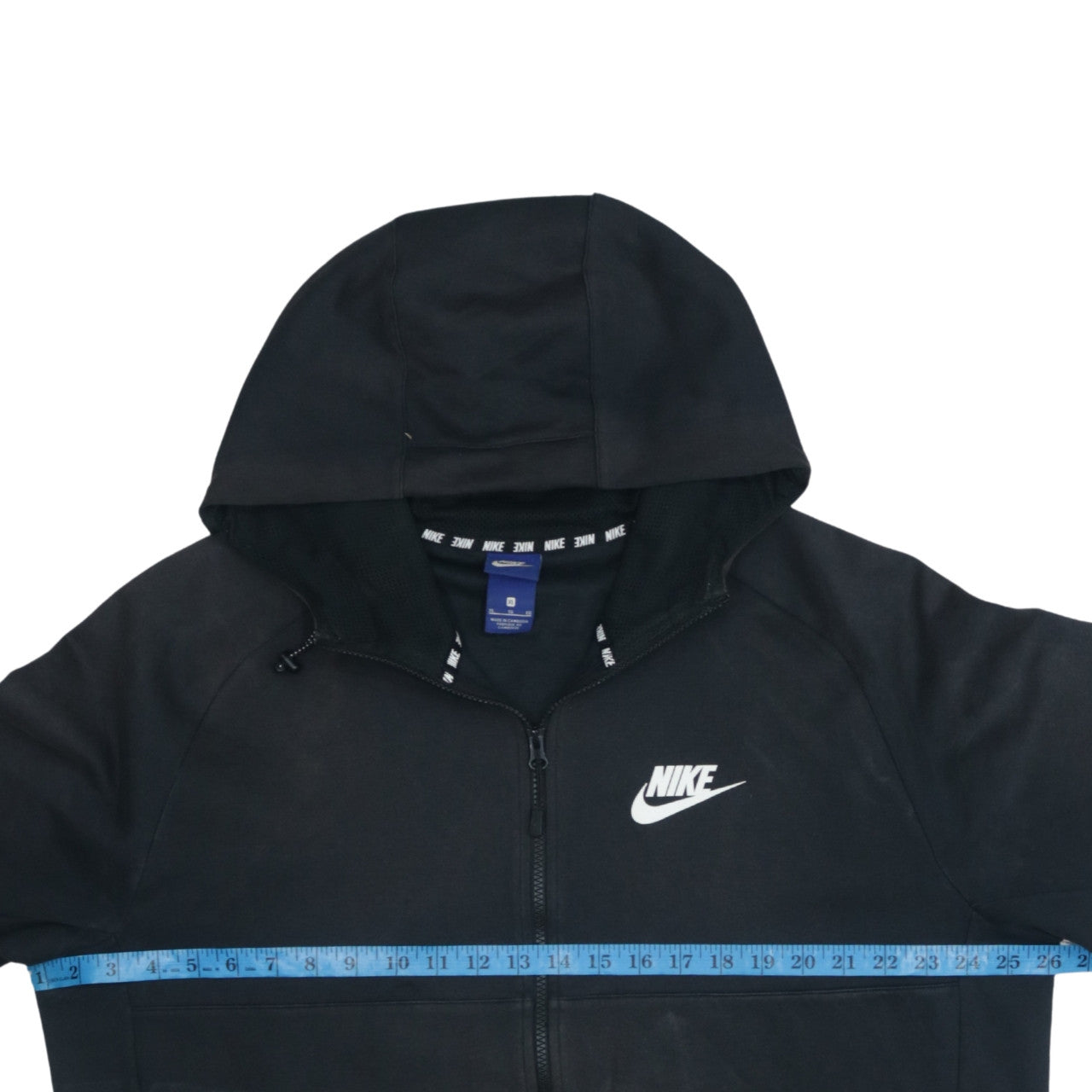 Nike Mens Black XL Full Zip Hoodie Sweatshirt Logo Hooded Jacket