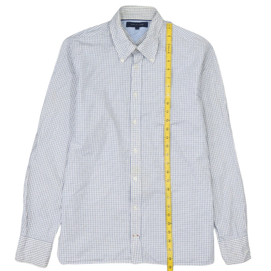 Tommy Hilfiger Men's White Check Long Sleeve Button-Up Shirt L