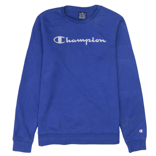 Champion Boys Blue Logo Pullover Sweatshirt 15-16Y Crew Neck Casual