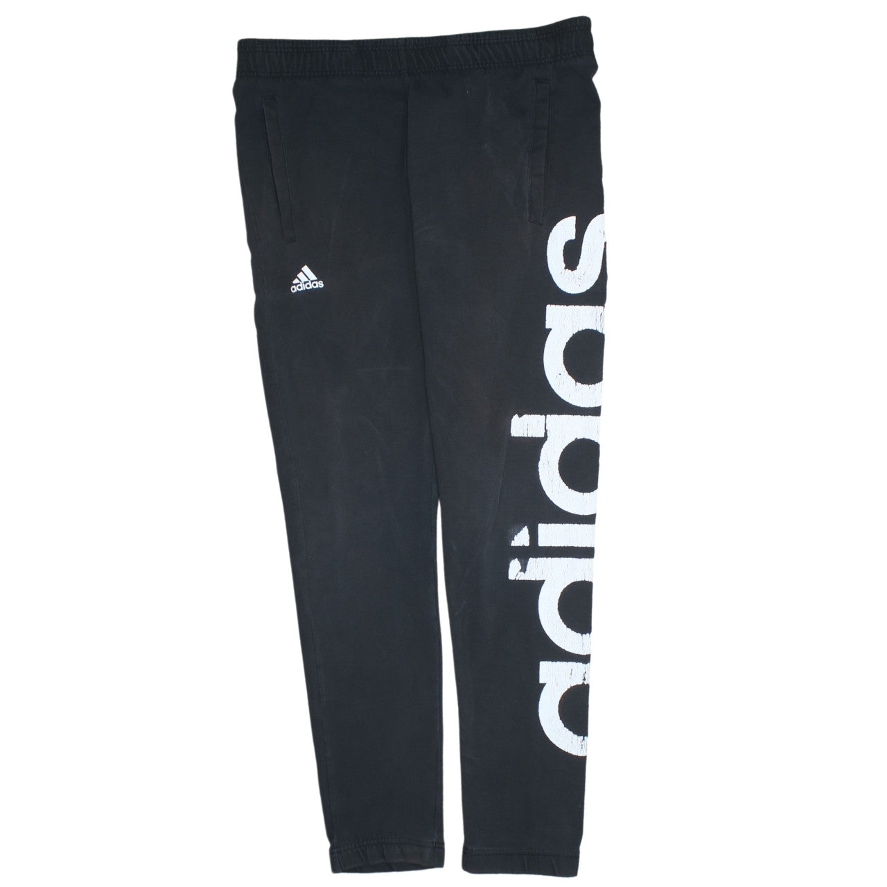 Adidas Womens Black Joggers Size S Regular Fit Logo Sports Trousers