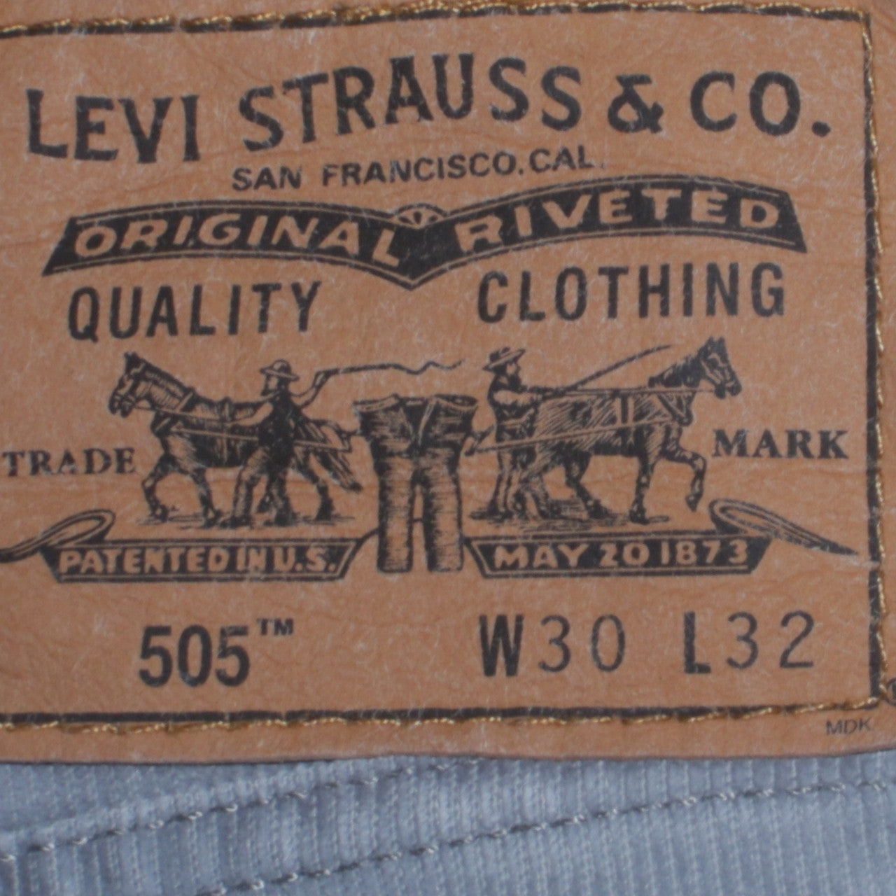 Levi's 505 Men's Blue Straight Leg Cotton Trousers W30 L32