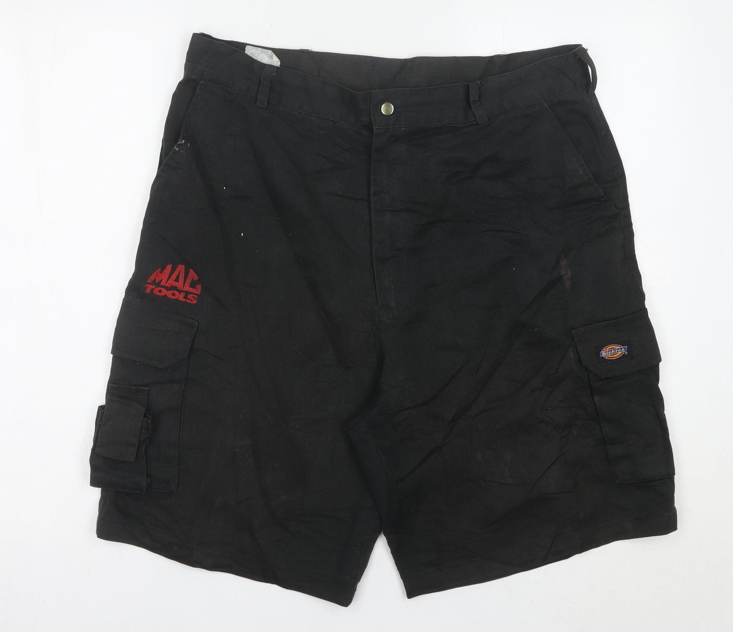 Dickies Men’s Black Cargo Shorts L 36in Workwear Cotton Blend