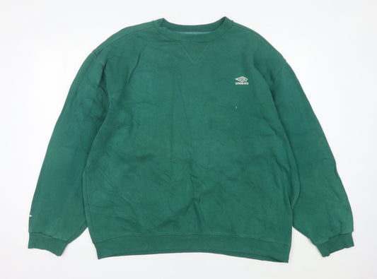Umbro Mens Green XL Pullover Sweatshirt Crew Neck Sportswear