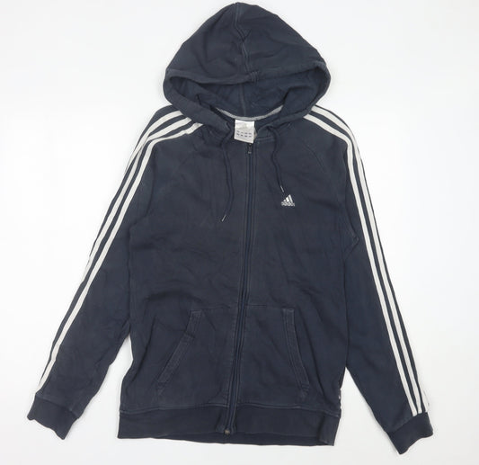 Adidas Men’s Blue Full Zip Hoodie Small Cotton Sportswear