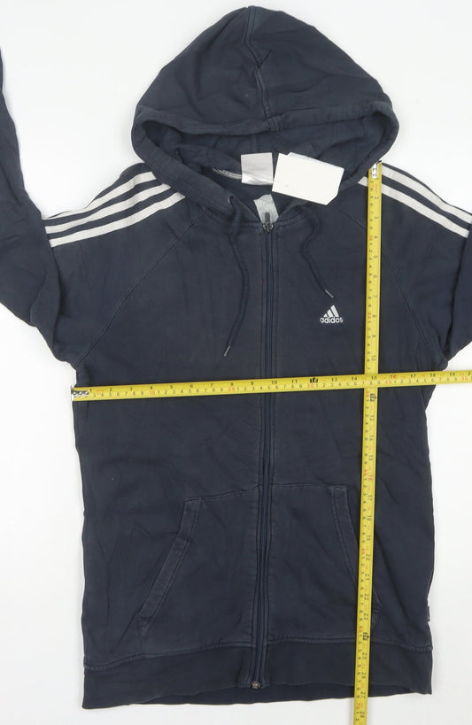 Adidas Men’s Blue Full Zip Hoodie Small Cotton Sportswear