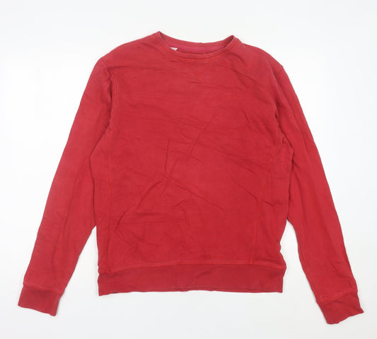 Lee Cooper Men Red Cotton Pullover Sweatshirt Crew Neck Medium