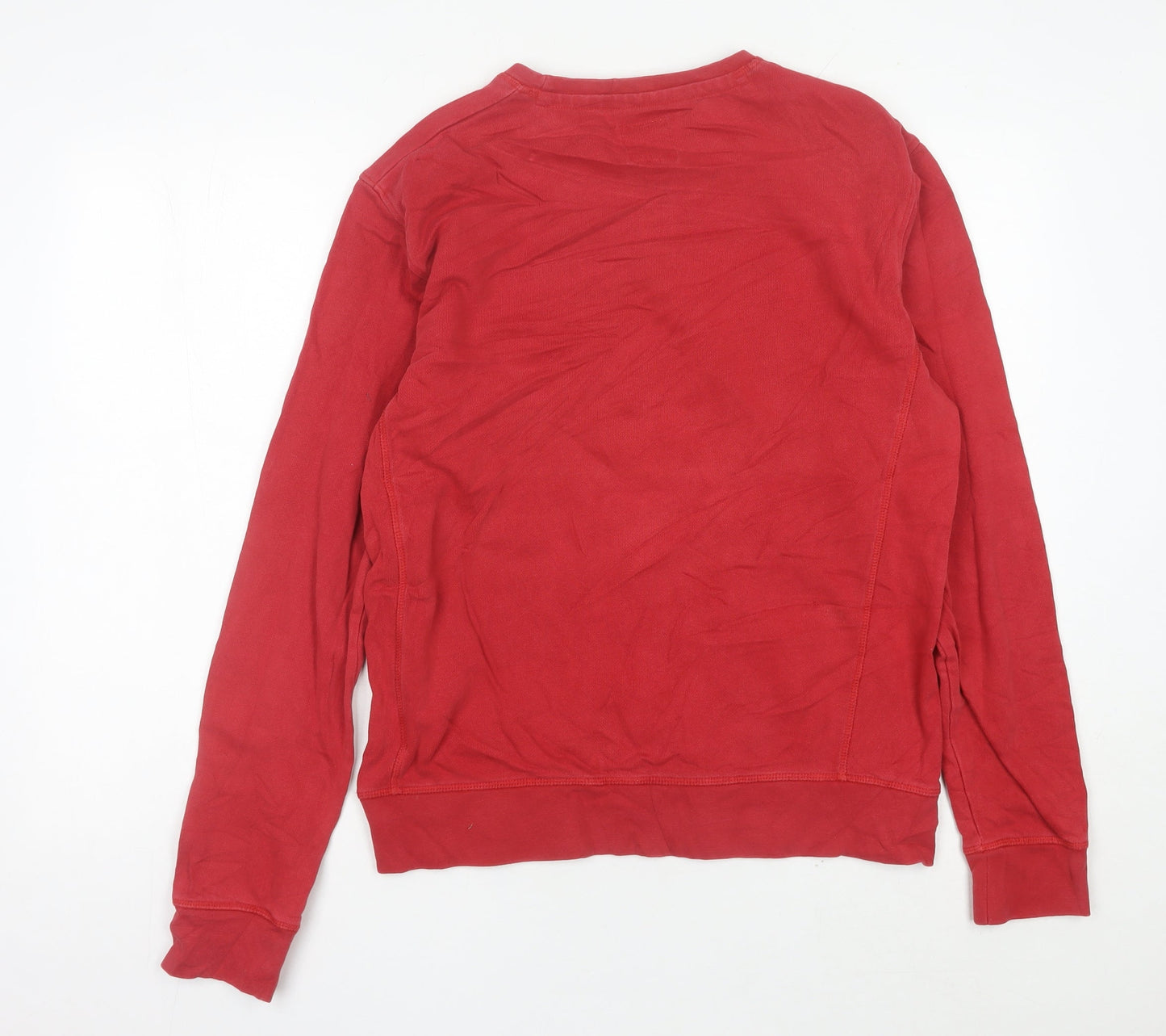 Lee Cooper Men Red Cotton Pullover Sweatshirt Crew Neck Medium