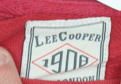 Lee Cooper Men Red Cotton Pullover Sweatshirt Crew Neck Medium