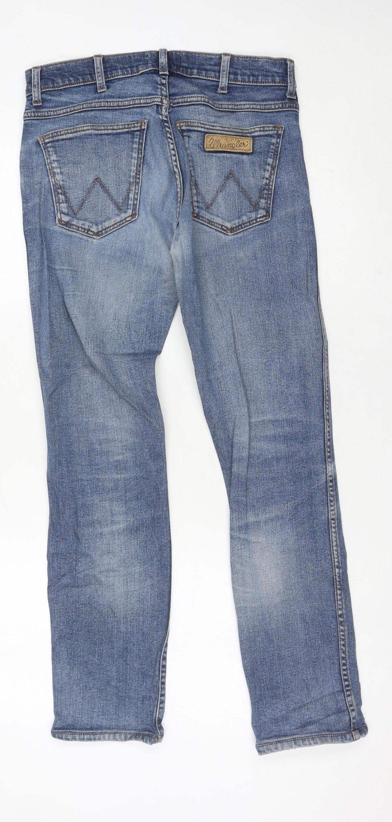 Wrangler Men's Blue Slim Skinny Jeans W29 L32 Larston