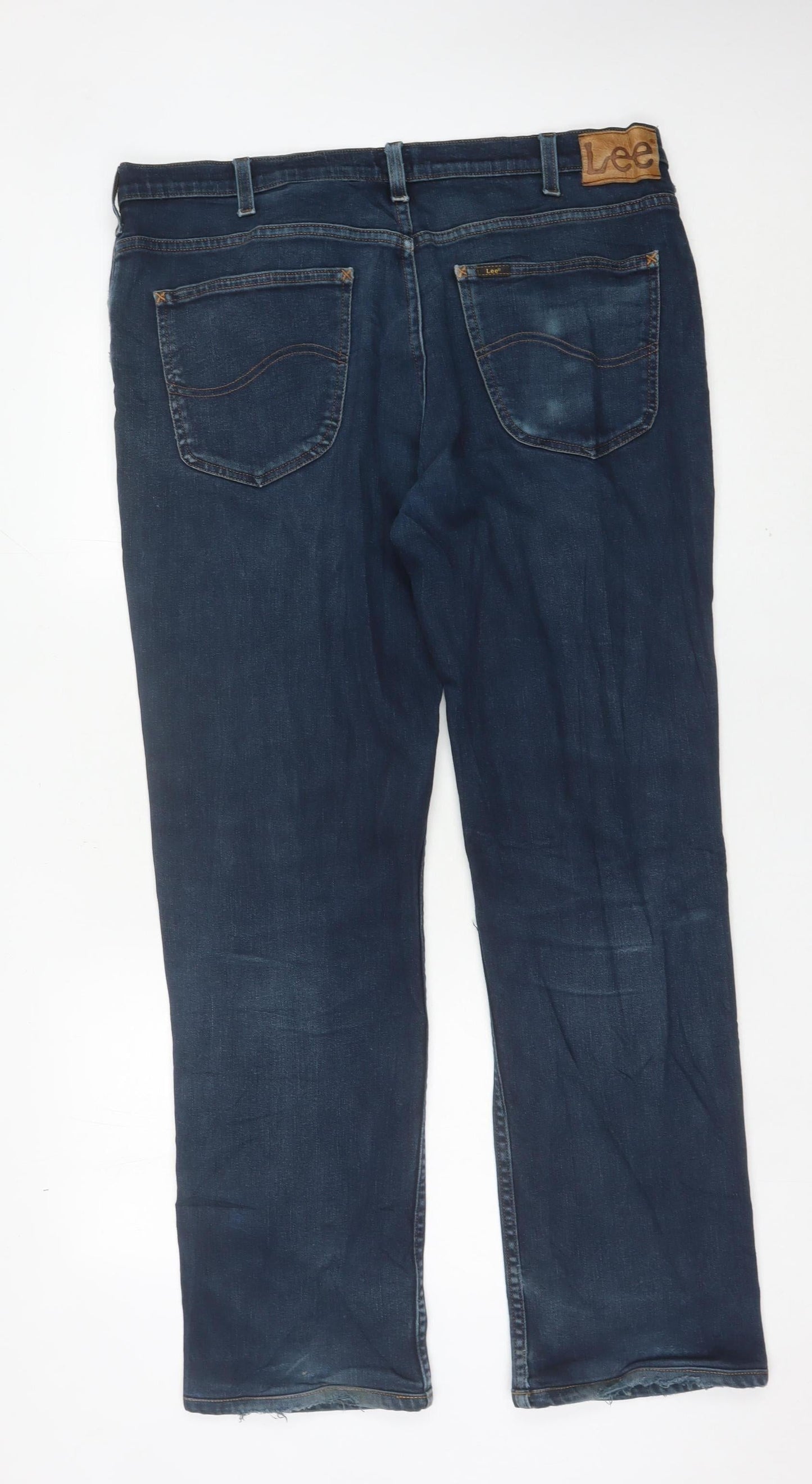 Lee Men’s Blue Brooklyn Straight Jeans W38 L32 Denim Regular Fit