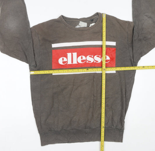 Ellesse Mens Brown Logo Sweatshirt L Crew Neck Pullover