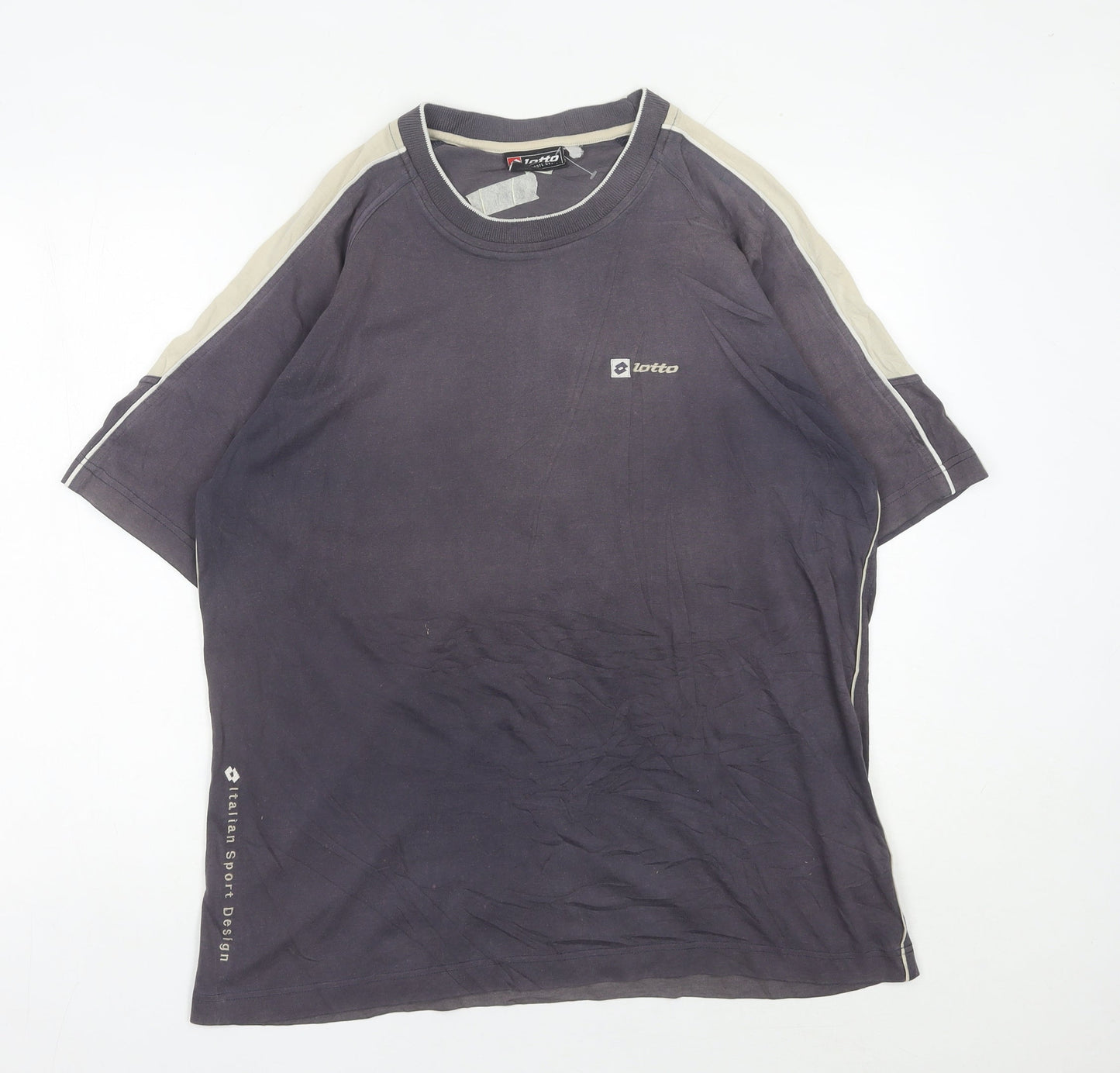 Lotto Men’s Grey XL Sports Logo Crew Neck Short Sleeve T-Shirt