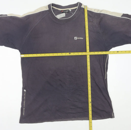 Lotto Men’s Grey XL Sports Logo Crew Neck Short Sleeve T-Shirt