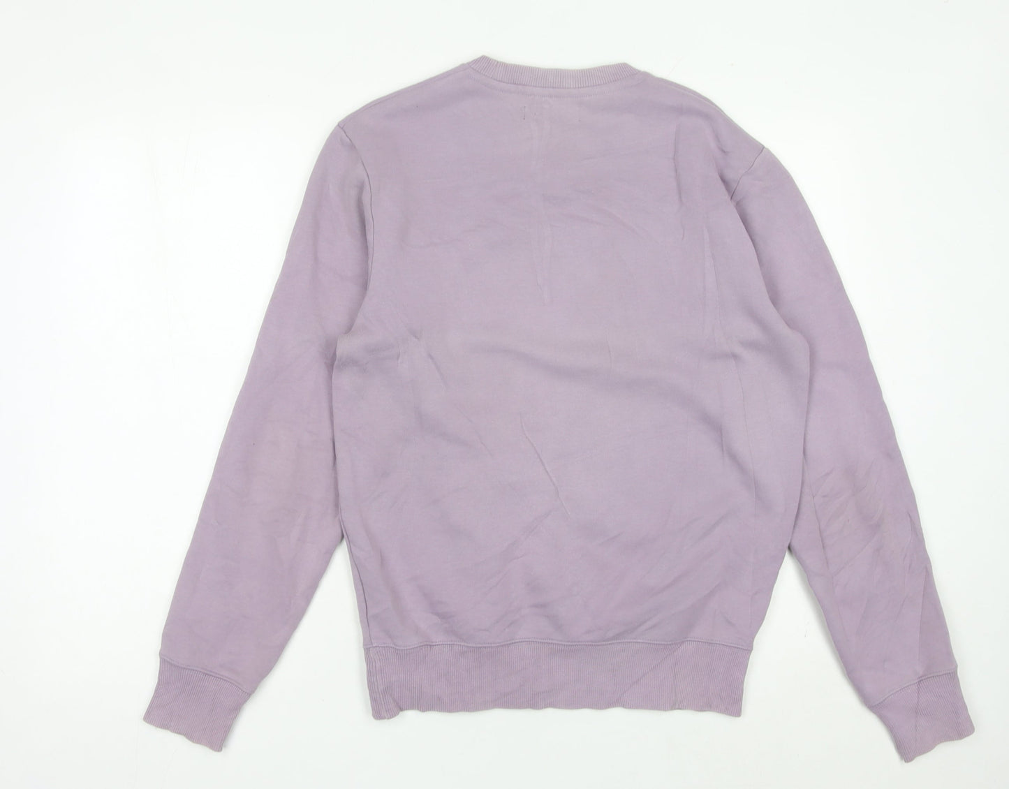 Fred Perry Men's Purple Small Sweatshirt Pullover Crew Neck Logo