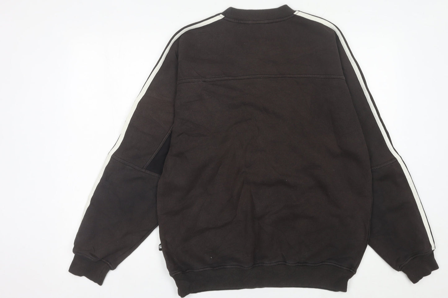 Adidas Men’s Brown L Sweatshirt Pullover Crew Neck Logo Sports