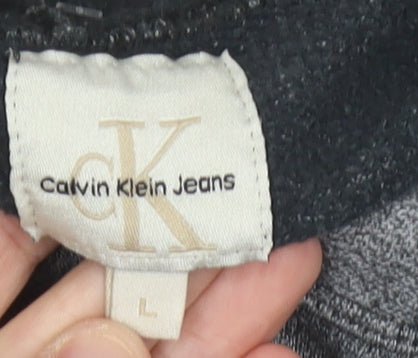 Calvin Klein Jeans Men’s Grey Pullover Hoodie Size L Logo Pocket