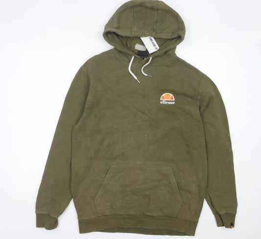 Ellesse Mens Green Pullover Hoodie Sweatshirt Size M Regular Fit
