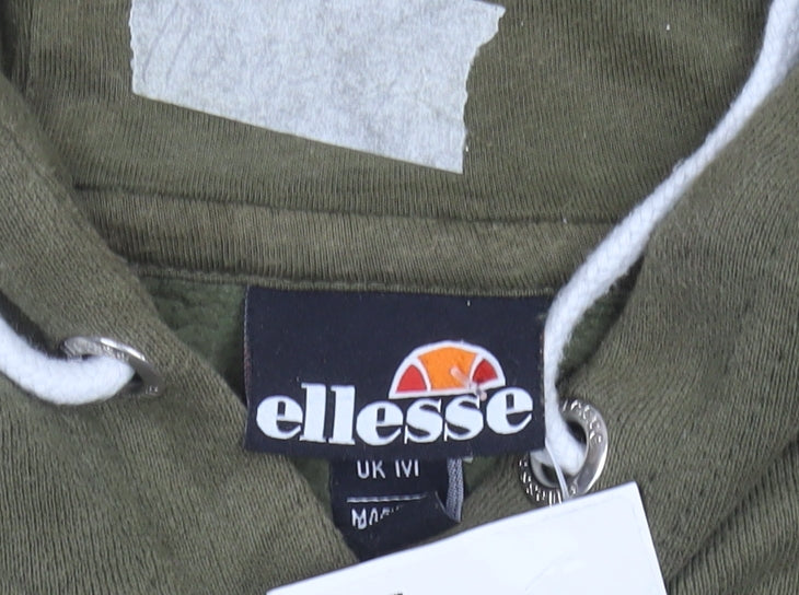Ellesse Mens Green Pullover Hoodie Sweatshirt Size M Regular Fit