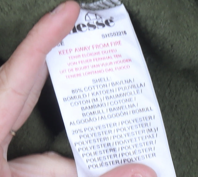 Ellesse Mens Green Pullover Hoodie Sweatshirt Size M Regular Fit