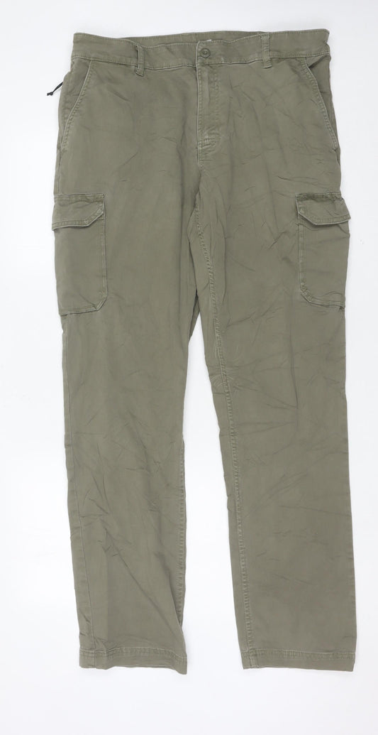 Columbia Men's Green Cargo Trousers 34W 32L Cotton Elastane