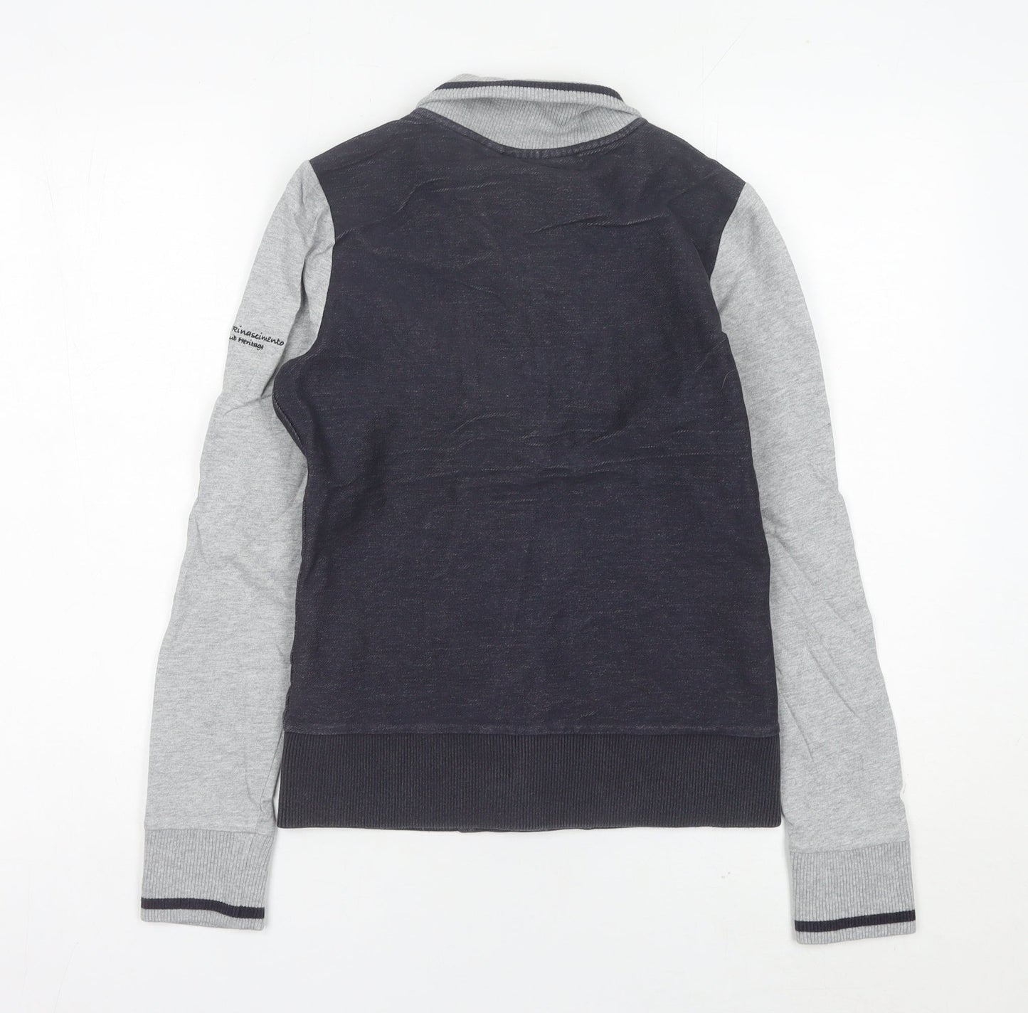 Fila Womens Varsity Jacket Size 8 Black Grey Cotton Blend Casual