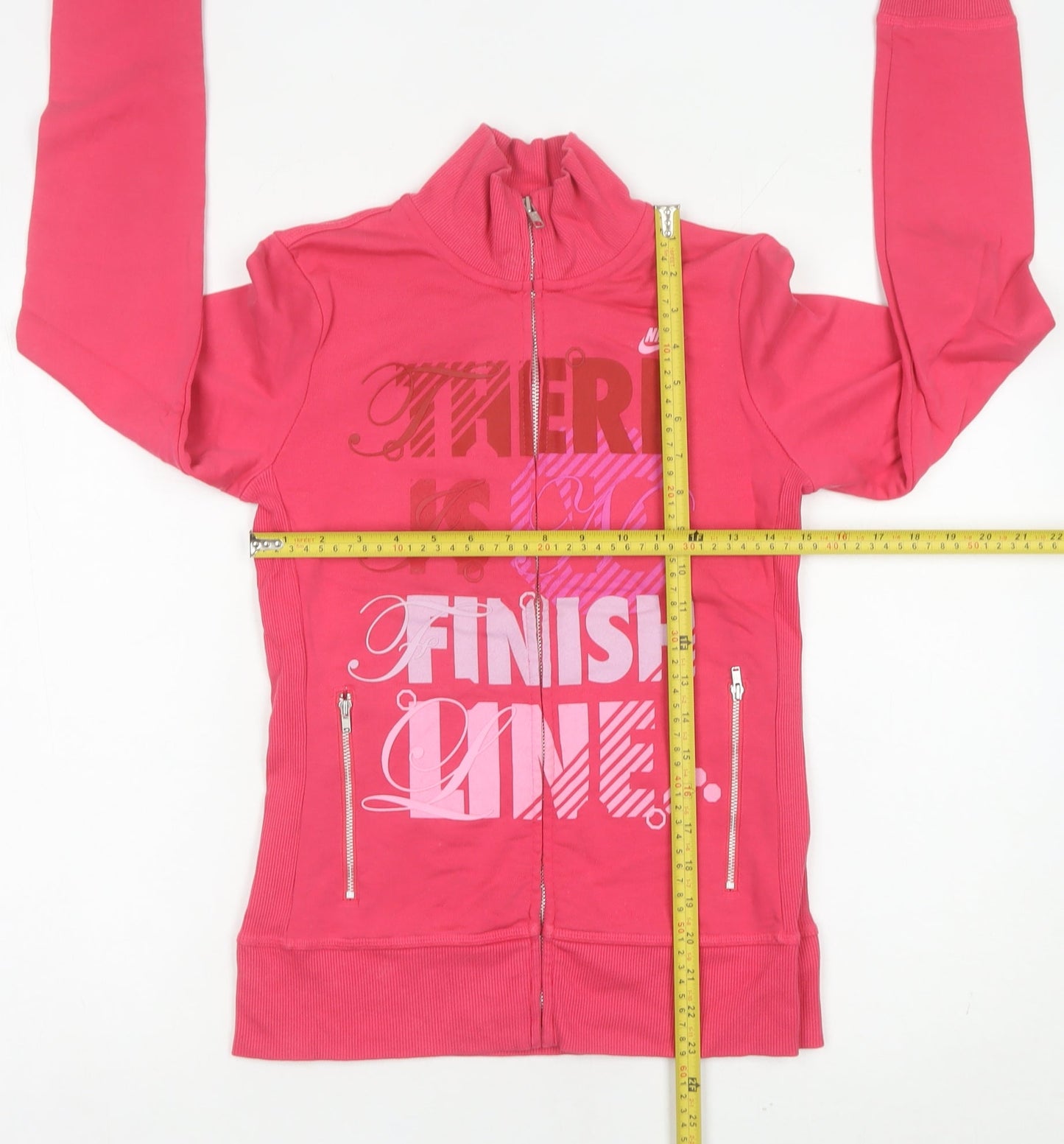 Nike Womens Pink Size 10 Track Jacket Full Zip Cotton Blend