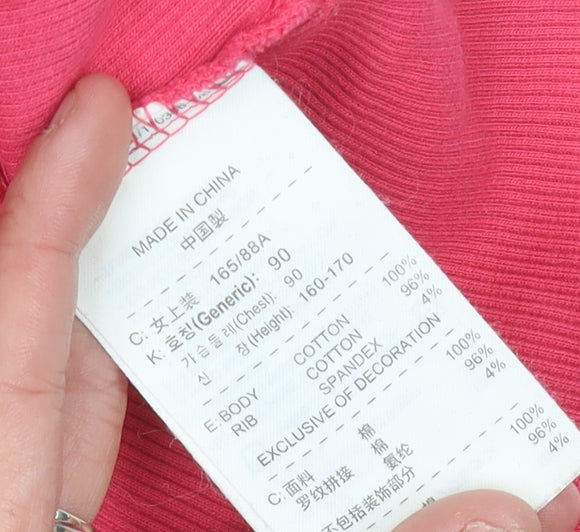 Nike Womens Pink Size 10 Track Jacket Full Zip Cotton Blend