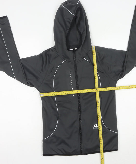 Le Coq Sportif Womens Black Size 8 Track Jacket Hooded Full Zip