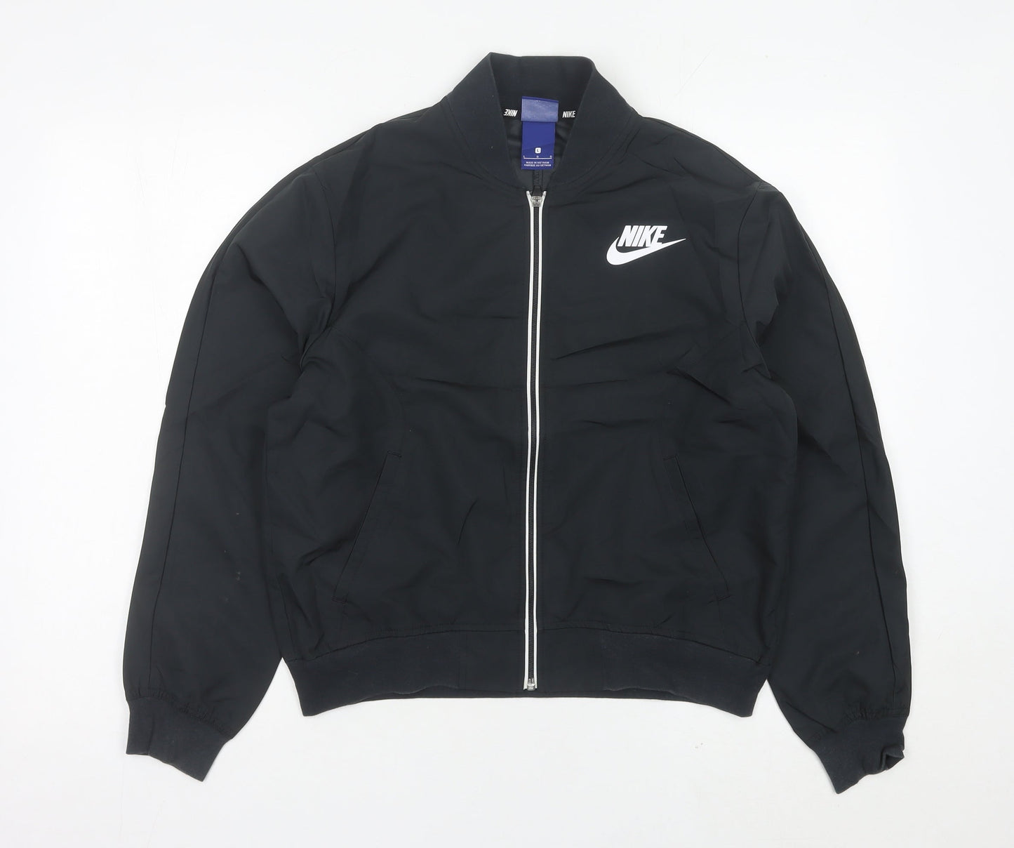 Nike Womens Black Size 10 Track Jacket Lightweight Full Zip