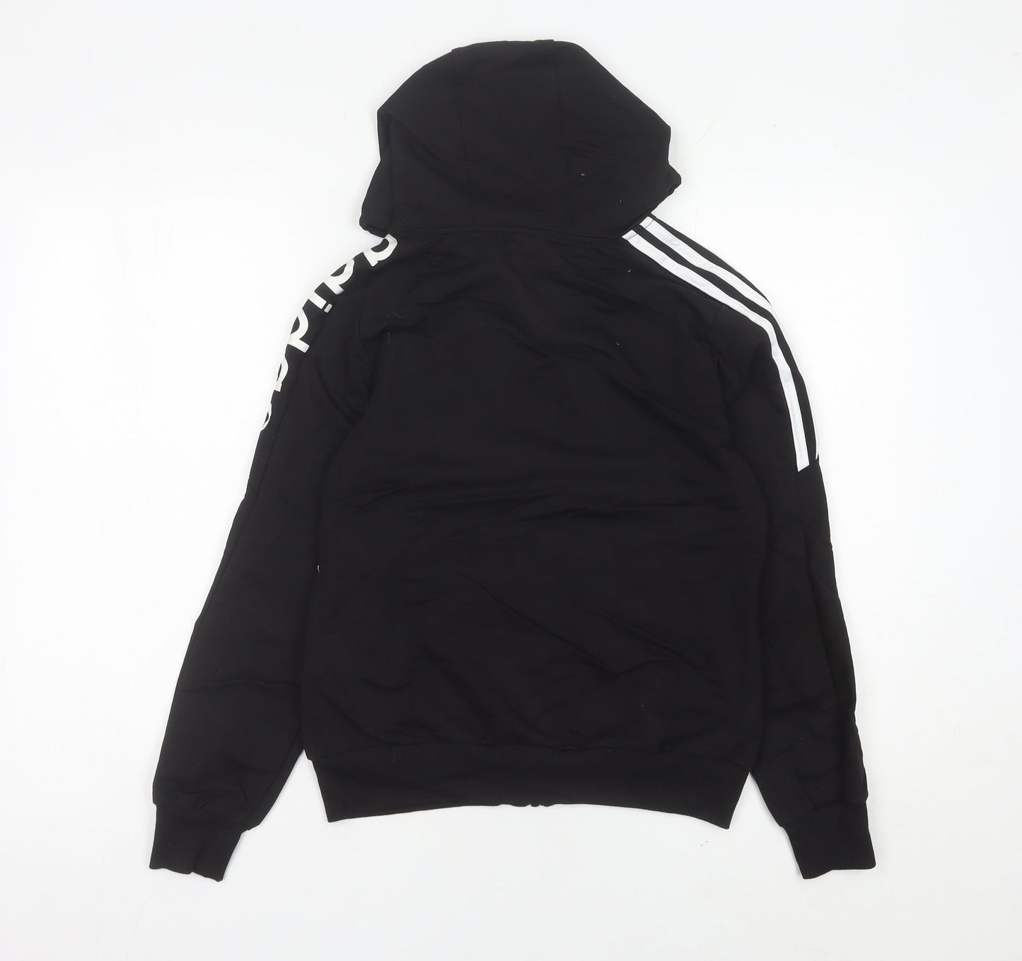 Adidas Womens Black Size 10 Track Jacket Hoodie Activewear Cotton