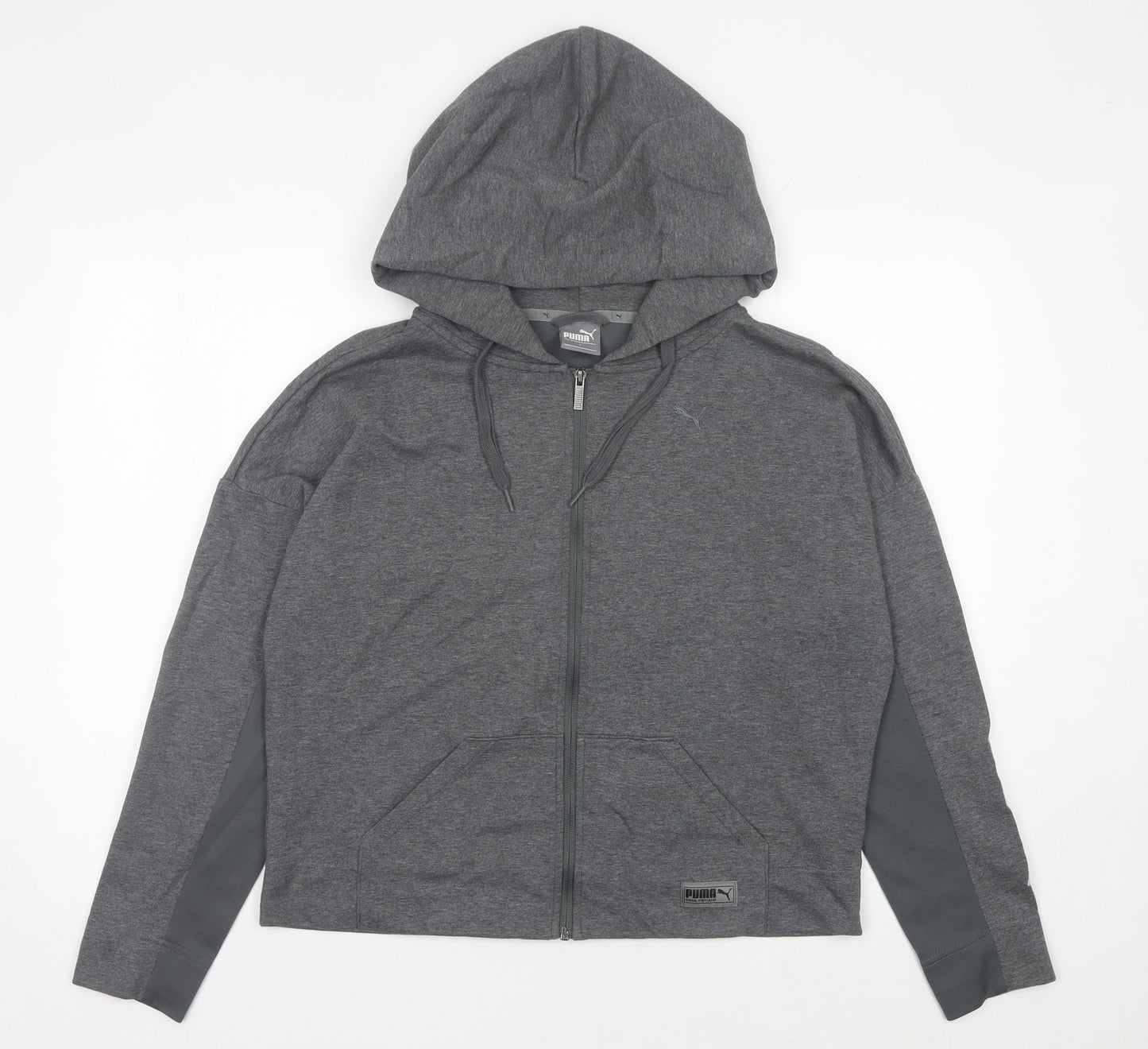 Puma Women Grey Size 16 Full Zip Hooded Activewear Jacket