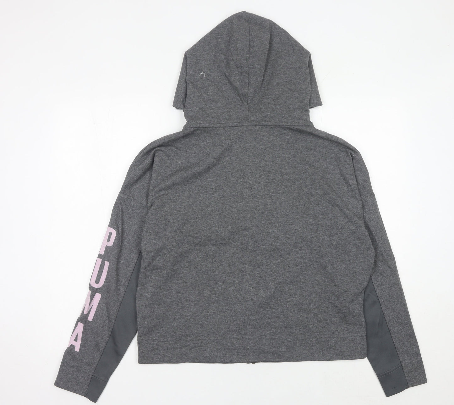 Puma Women Grey Size 16 Full Zip Hooded Activewear Jacket