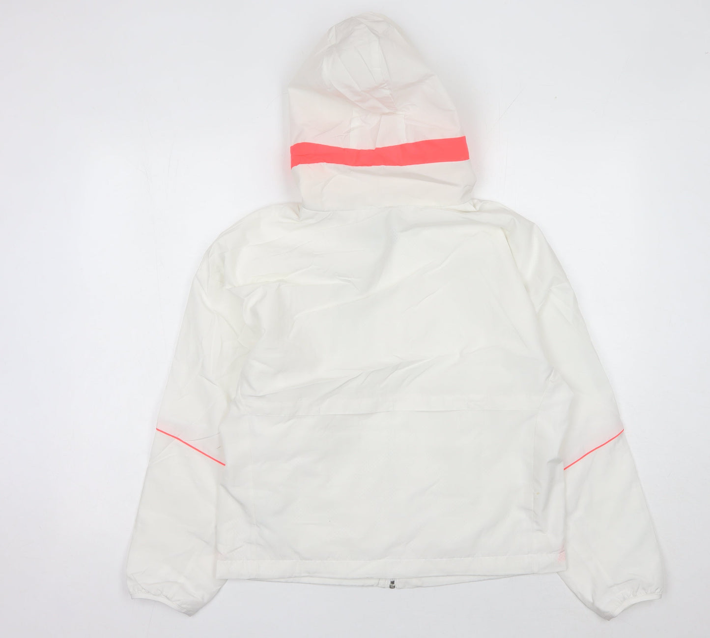 Adidas Womens White Size 8 Windbreaker Jacket Lightweight Hooded