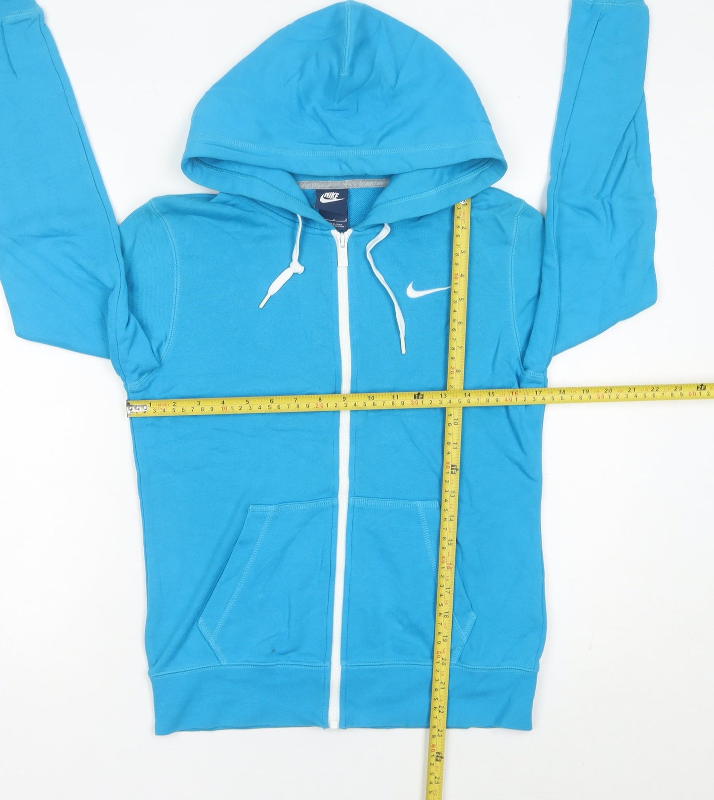 Nike Women’s Blue Full Zip Hoodie Size 12 UK Cotton Blend
