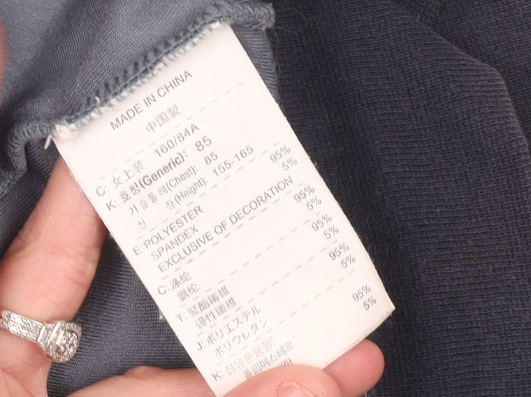 Nike Womens Blue Velour Full Zip Hoodie Sweatshirt UK 8