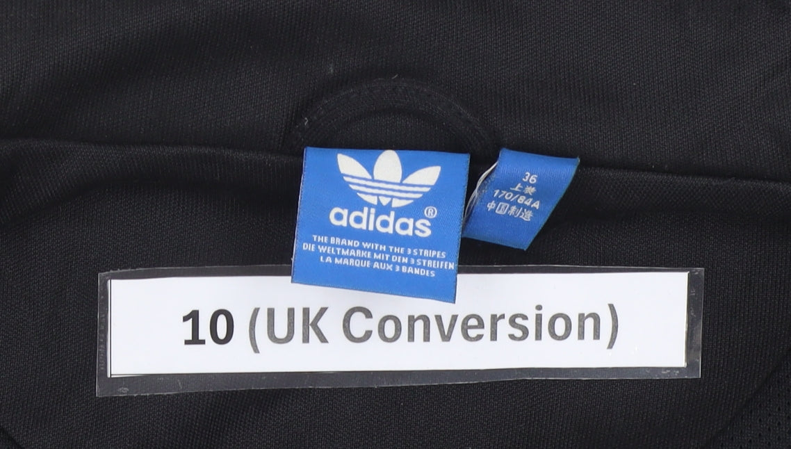 Adidas Womens Black Track Jacket Size 10 Full Zip Sports Top