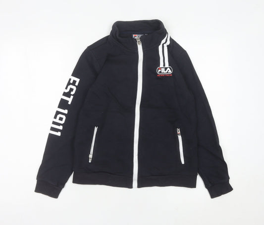 Fila Women’s Black Full Zip Sweatshirt Size 6 Logo Sports