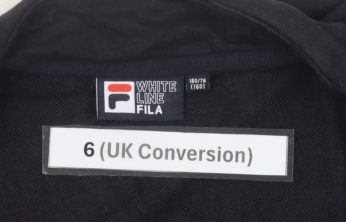 Fila Women’s Black Full Zip Sweatshirt Size 6 Logo Sports
